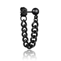 Clou d'oreille punk en acier inoxydable noir avec chaîne en U et design minimaliste - Puce d'oreille Chaîne Forme U(Style 52)