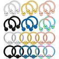 24-piece stainless steel piercing set with horseshoe and captive bead rings in six colors - 10mm / 24-Piece Set - Multicolor 16G