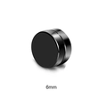 Minimalist black 6mm round magnetic stud earring with a polished metal finish for men - Small Magnetic Ear Clip(Style 4)