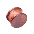 Plug d'oreille vintage en bois avec motif soleil et lune et texture bois marron - Style Grain de Bois Brun Rougeâtre
