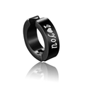 Clip d'oreille en acier inoxydable noir mat avec gravure I Love You et motif cœur - Créole Imprimée ILOVEU(Style 11)