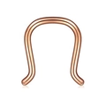 Detaillierte Makroansicht des 16G Hufeisen-Nasenrings aus Roségold-Edelstahl mit Politur - Flache Oberseite U-Form Stil / Roségold