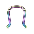 Regenbogen-Piercing aus 16G Edelstahl, U-förmiger Septum-Retainer mit Spiegelreflexion - Flache Oberseite U-Form Stil / bunt