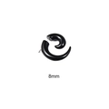 Boucle d'oreille spirale noire de 8mm en acrylique poli style écarteur pour homme - Boucle d'oreille Spirale Taper(Style 17)