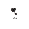 Clou d'oreille noir de 3mm en acier inoxydable avec tête plate ronde et fermoir - Petite Puce à Tête Plate(Style 19)