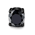 Classic black round cut gemstone stud earring with four-prong black metal setting - Black Round Zirconia Four Claw Stud