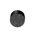 Macro detail of round magnetic earring featuring a textured grey sand blast finish and black base - Black Round Frosted Particle Stud