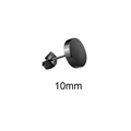 Boucle d'oreille ronde 10mm noire mate pour homme avec fermoir à épingle sécurisé - Grande Puce à Tête Plate(Style 20)