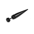 Boucle d'oreille écarteur noir avec design à pointe conique et finition brillante - Puce d'oreille Faux Taper Spike(Style 38)