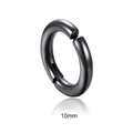 Créole classique de 10mm en acier inoxydable noir pour hommes avec finition polie - Petit Clip d'oreille Poli(Style 48)
