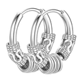 Detailed view of silver stainless steel earrings with dragon pattern and retro industrial design - Dragon Pattern Engraved Style (HUN168805133) / Silver