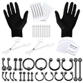 Kit de piercing de 36 piezas en acero inoxidable negro con agujas y herramientas pro - Kit de herramientas de piercing profesional negro (Juego de 36 piezas)