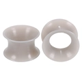 Makroaufnahme von Double Flared Silikon Flesh Tunnels für Körper Piercing Schmuck Sets - Hohl Tunnel Stil / 3mm / Grau