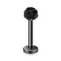 Schwarzer Shamballa Lippenstecker mit Kristallen aus 16G Edelstahl für Mund und Ohrring - 6mm / Schwarz-2