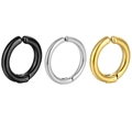 Γυαλισμένα σκουλαρίκια ear cuffs από ατσάλι σε μαύρο, ασημί και χρυσό χωρίς τρύπημα - Στυλ Κρίκος με Άρθρωση / Μαύρο