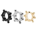 Set of black, silver, and gold stainless steel clip-on earrings with small metal beads - Beaded Outer Rim Ear Clip
