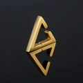 Minimalistischer Dreieck Ohrstecker in poliertem Gold mit geometrischem Spiegeldesign - Gold