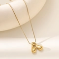Collana con ciondolo a lettera A a palloncino in oro 18K con finitura lucida a bolle - Lettera A Stile Bolla (XL152-A)