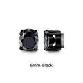 Orecchini magnetici neri da 6mm in acciaio inossidabile con castone a quattro griffe - Stile con Incastonatura a Griffe (Stile A) / 6mm / Nero