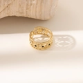 Französischer Vintage-Goldring mit schwarzen Kristallen und offenem Design - Hohlsonnenblumen-Stil (JZ045)