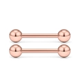 Set di due piercing industrial in oro rosa realizzati in acciaio chirurgico lucido - Stile Oro Rosa (Stile B)