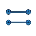 Set di piercing a barra per lingua in acciaio inossidabile blu con finitura lucida - Stile Blu (Stile B)