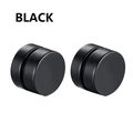 Coppia di orecchini magnetici in acciaio inossidabile nero opaco per orecchie senza buco - Stile Disco Tondo (Stile B) / 8mm / Nero