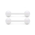 Set di 2 piercing per lingua in acrilico bianco a forma di manubrio da 16 mm - Stile Acrilico Bianco (Stile C)