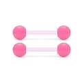 Set di 2 piercing per lingua in acrilico rosa con finitura rosa chiaro traslucida e simmetrica - Stile Acrilico Rosa (Stile C)