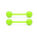 Set di piercing per lingua verde fluorescente in acrilico con barre da 16mm e sfere - Stile Acrilico Verde Fluorescente (Stile C)