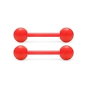 Set di due piercing per lingua rossi in acrilico con barra dritta in acciaio da 16mm - Stile Acrilico Rosso (Stile C)