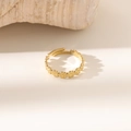 Französischer Retro-Ring vergoldet, offen, mit durchgehendem kleinem Gänseblümchen-Muster - Gänseblümchen-Sonnenblumen-Stil (JZ049)