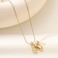 Polished 18K gold letter K bubble pendant with sleek snake chain for women - Letter K Bubble Style (XL152-K)