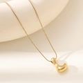 Minimalist 18K gold balloon bubble initial necklace with polished gold pendant - Letter L Bubble Style (XL152-L)