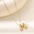 18K gold-plated bubble letter M pendant necklace on a sleek snake chain for women - Letter M Bubble Style (XL152-M)