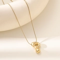 18K gold-plated bubble pendant necklace with letter P shape on a sleek snake chain - Letter P Bubble Style (XL152-P)