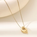 18K gold plated necklace with 3D bubble balloon pendant on sleek snake chain - Letter Q Bubble Style (XL152-Q)