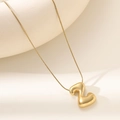 Golden 18K vacuum plated Z-letter bubble pendant on a sleek snake chain necklace - Letter Z Bubble Style (XL152-Z)