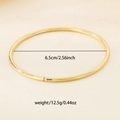 Macro view of 3mm gold titanium steel bangle with 6.5cm inner diameter measurement - Single Loop / Gold (SZ051)