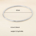 Minimalist 3mm silver stainless steel bangle with 6.5cm diameter and polished finish - Single Loop Style / Steel