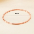 Detailed size view of 3mm rose gold stainless steel bangle with 6.5cm inner diameter - Single Loop / Rose Gold (SZ051)