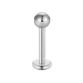 Polierter Labret-Stecker aus Edelstahl mit Kugeloberteil und flacher Rückseite - Polierter Metallball Stil / 1.2x6x3mm