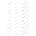 30-piece clear acrylic nose stud set featuring L-shaped, straight, and screw styles - 0.8x7x2mm / 30-Piece Set - Transparent