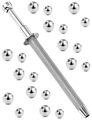 25-delige zilveren piercing set met handige grijper en roestvrijstalen vervangende ballen - Grijper en piercingballenset (21-delige set A)