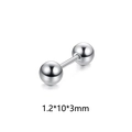 Κόσμημα piercing μπάρα από γυαλισμένο ατσάλι με διαστάσεις 1.2x10x3mm - Ίσια Μπάρα με Μπίλιες / 1.2*10*3