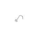 Surgical steel nose stud piercing with clear round cubic zirconia in L-shape design - Screw Nose Stud / 3mm (1 Piece) / Steel