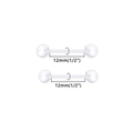 Paire de piercings barbell en acrylique transparent de 12 mm avec boules sur fond blanc - Longueur de Barre 12mm / Transparent (1.6-12-5mm)