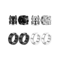 Détail d'un ensemble de 4 paires de boucles d'oreilles et de clips en acier - Série D