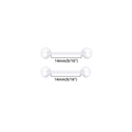 Paire de piercings barbells 14mm en acrylique transparent flexible pour langue et téton - Longueur de Tige 14mm / Transparent (1.6-14-5mm)