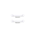 Barbell flexible en acrylique transparent de 18mm pour piercing de langue ou téton - Longueur de Tige 18mm / Transparent (1.6-18-5mm)